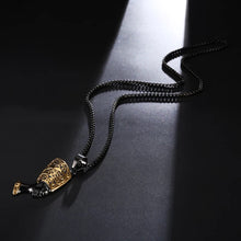 Load image into Gallery viewer, Queen Mother Black and 18k Gold Plated Nefertiti Necklace
